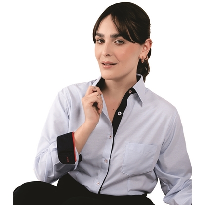 Imagen de MAGTEX CAMISA MALDIVAS MIL RAYAS DAMA 60/40 POL/ALG M.LARGA D1RAYA