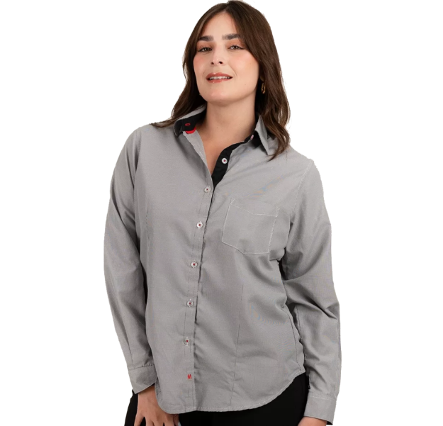 Imagen de MAGTEX CAMISA MICROCUADROS DAMA 60/40 POL/ALG M.LARGA D2CUAD