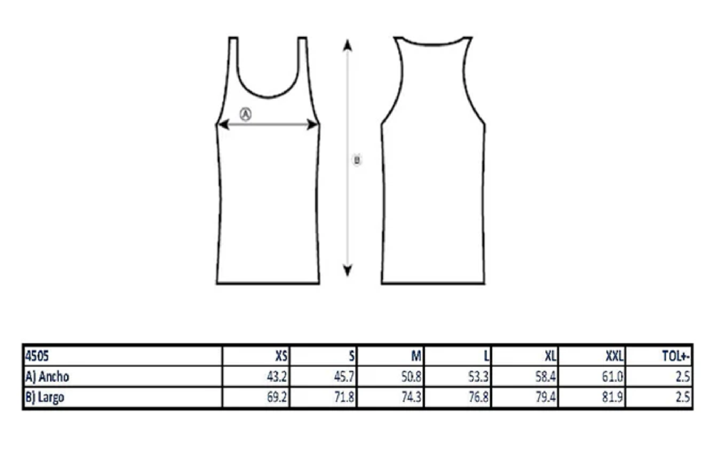 Your M&O TANK TOP CABALLERO (COLOR 100% ALG, GRIS 90/10 ALG