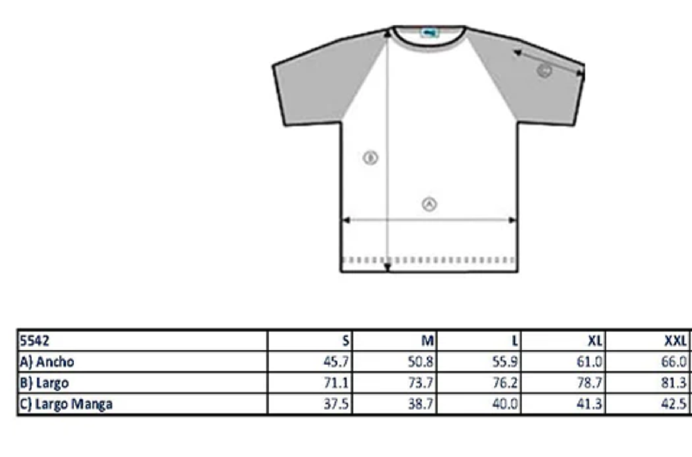 Your M&O RANGLAN MANGA CORTA (BCO 100% ALG,JASPE 90/10 ALG